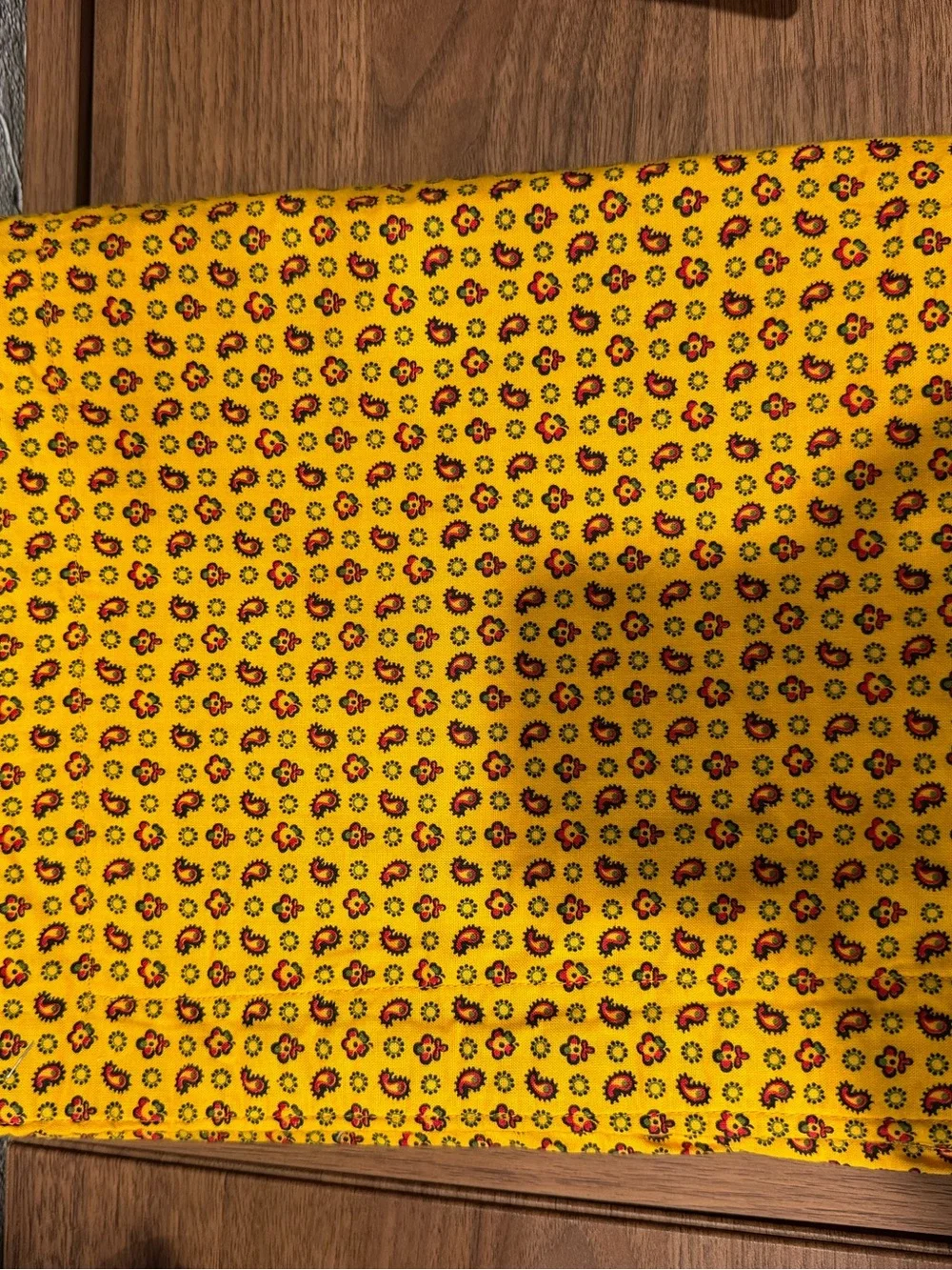 Yellow Floral Paisley Cotton Placemat